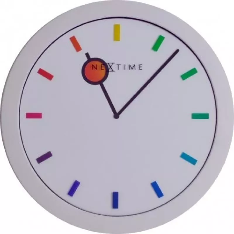 NeXtime kell 3048 Color Change, Ø28 cm, seinakell, valge/mitmevärviline