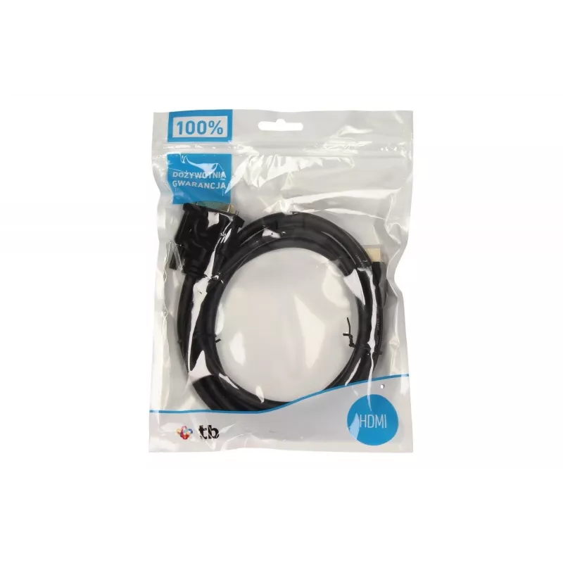 TB HDMI-DVI-kaabel 1,8 M. gold-braided, DVI 24 + 1