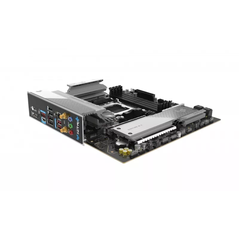 Emaplaat Sapphire NITRO+ B850M WIFI — AMD B850, Socket AM5, micro ATX, DDR5, 4x DIMM, Wi‑Fi 6, 2.5Gb LAN, 2x M.2