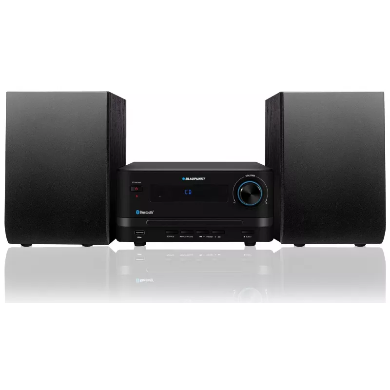 Kodu audio mikrosüsteem BLAUPUNKT MS14BT — CD/MP3-mängija, Bluetooth, USB, FM RDS, 15 W RMS, must