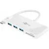 Goobay USB-C™ mitmepordiadapter ja kaardilugeja, valge, 0,15 m – laiendab USB-C™ seadet kolme USB 3.0 pordi ning SD/MMC- ja microSD-kaartide pesaga (62097)