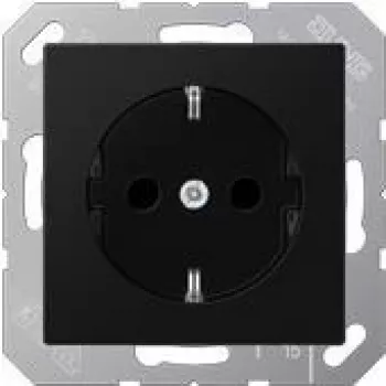 Pistikupesa tüüp F Jung A 1520 BFKI SWM — 250 V, 16 A, termoplast, 55×55 mm, must/grafiit