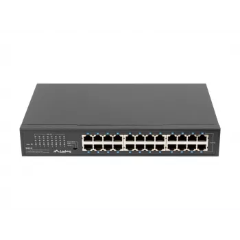 Haldamata kommutaator LANBERG RSGE-24 — 24× Gigabit Ethernet 1U, riiulisse paigaldatav, must