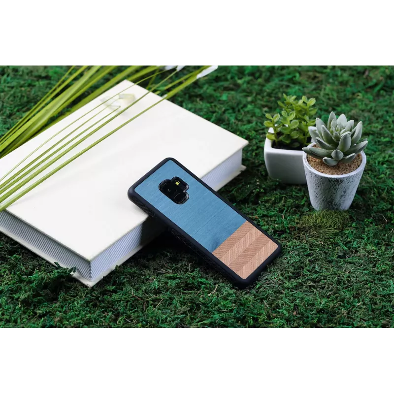 Nutitelefoni ümbris man and wood Samsung Galaxy S9 jaoks teksamust
