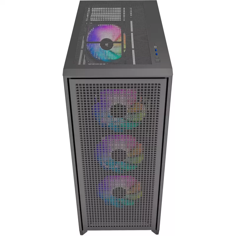 PC-korpus Silentware Air 2000 A-RGB Must — kesk-torn, karastatud klaasist külgpaneel