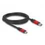 USB-kaabel DeLOCK 80618 10 Gbps Type-A to USB-C 2m punane metall