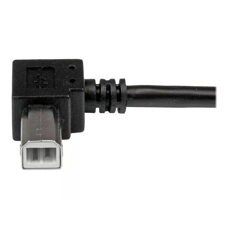 StarTech.com 2m USB 2.0 A to Right Angle B kaabel - M/M, 2 m, USB A, USB B, USB 2.0, 0.48 Gbit/s, Must