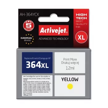 Activejet AH-364YCX tint (asendus HP 364XL CB325EE jaoks; Premium; 12 ml; kollane)