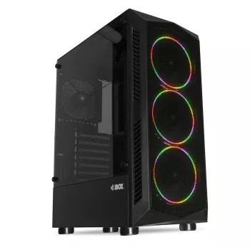 Arvutikorpus IBOX LUPUS 27 Midi Tower ATX, karastatud klaas, RGB, 455×200×380 mm, toetab ATX, GPU kuni 32 cm