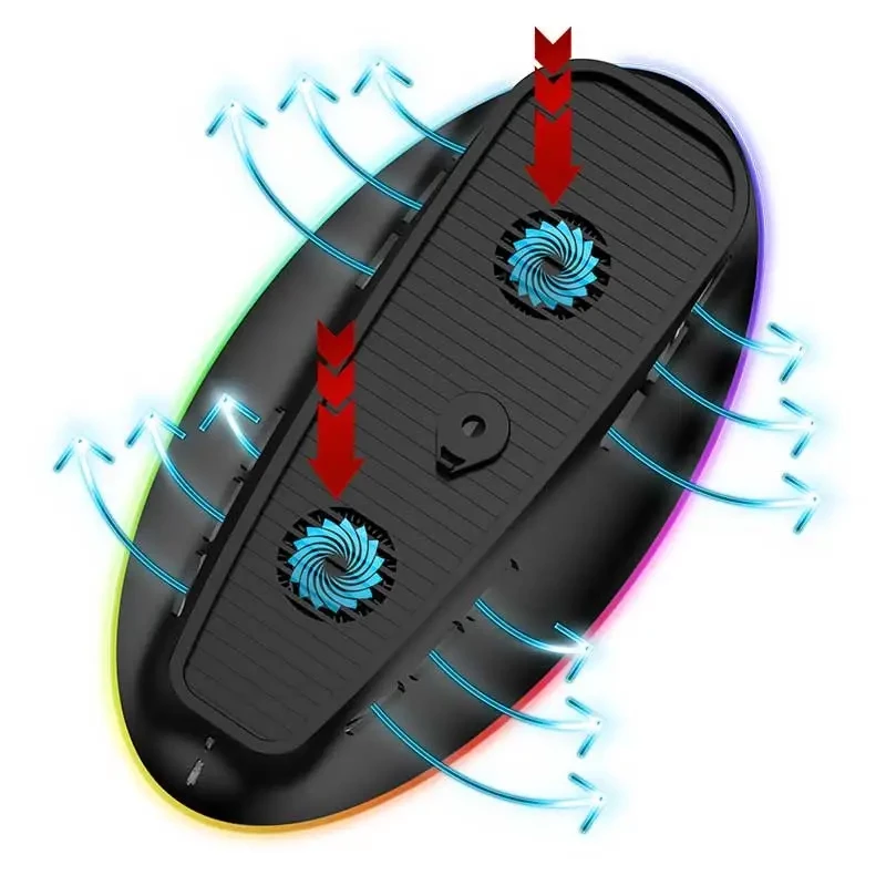 Jahutusalus SUBSONIC SA5656 PS5-le ja PS5 õhuke-ile LED-tulede, mitme ventilaatoriga jahutuse ja USB-toitega