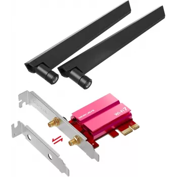 PCIe kolmeribalise WiFi 7 adapter MERCUSYS MA47BE — kiire traadita ühenduvus