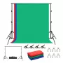Taustatoekomplekt Puluz PKT5204 2×2 m koos 3 taustaga – stuudio taustastatiivi komplekt
