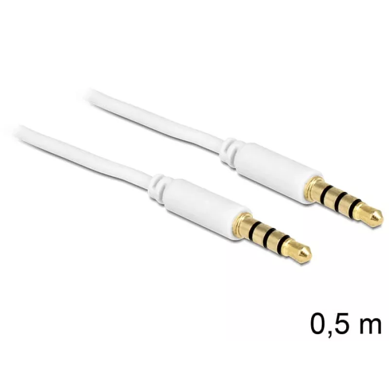 3,5 mm helikaabel DeLOCK 83439 0,5 m valge