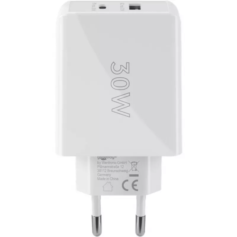 Goobay Dual USB-C™ PD (Power Delivery) kiirlaadija (30 W) (61674)