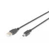 Digitus ASSMANN - USB-kaabel - USB tüüp A, 4-kontaktiline (M) - Mini-USB, tüüp B (M) - 1 m (USB / Hi-Speed USB) - Vormitud - Must (AK-300108-010-S)