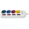 Pistikupesariba MACLEAN MCE229W — 4 pesa, 2× USB, 1,5 m kaabel, tüüp F, 10 A, valge