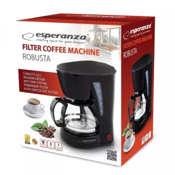 Tilkekohvimasin ESPERANZA EKC006, 0,6 L veepaak, 650 W, must, lauaplaadile