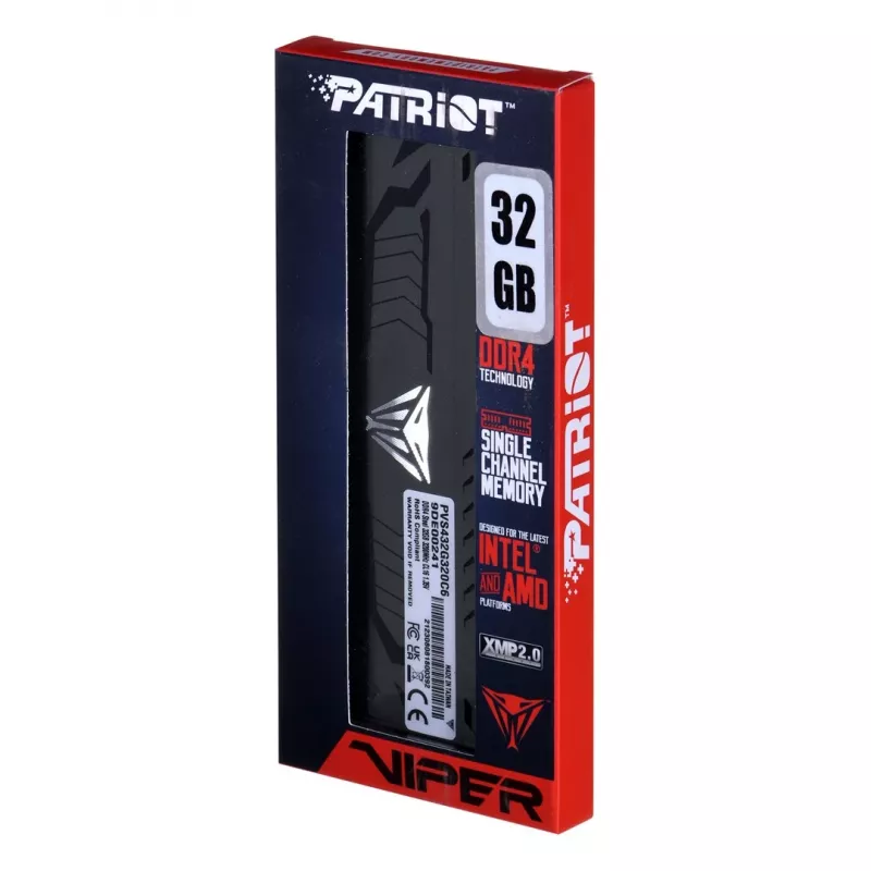 Lauaarvuti RAM-moodul PATRIOT Viper Steel DDR4 32GB 3200MHz 288-kontaktiline DIMM 1.35V CL18