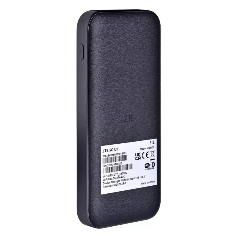 Mobiilimodem ZTE MU5120 5G — puuteekraan, 9800 mAh aku, Qualcomm SDX62, kaheribaline Wi‑Fi, kuni 64 seadet