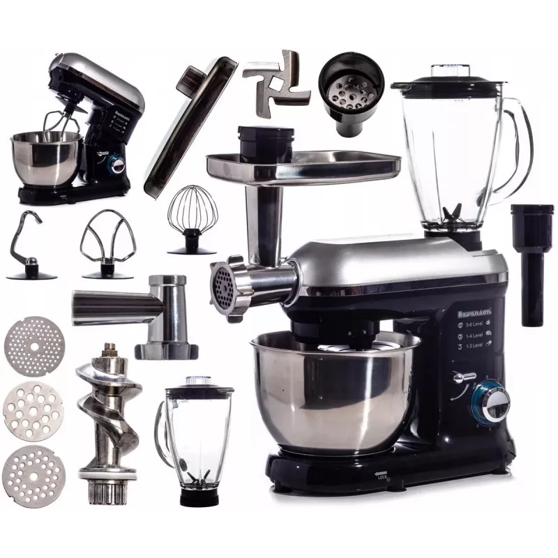 Planetaarsegisti Ravanson RP-1500BS — 1500 W, 4,5 L roostevaba terasest kauss, 6 kiirust, impulss, tarvikud