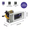 Qoltec 50350 toiteplokk 1850W PCI-E | 80 Plus Platinum | Gaming Miner