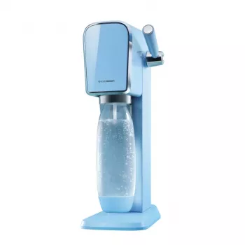 Gaseerimisseade SODASTREAM Art Blue Steel — 1 L plastpudelis, 60 L süsinappegaasiballoon, 173×245×430 mm