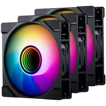 120mm PHANTEKS M25 Gen2 PWM D-RGB korpuse ventilaator, must, 3 kontaktiga