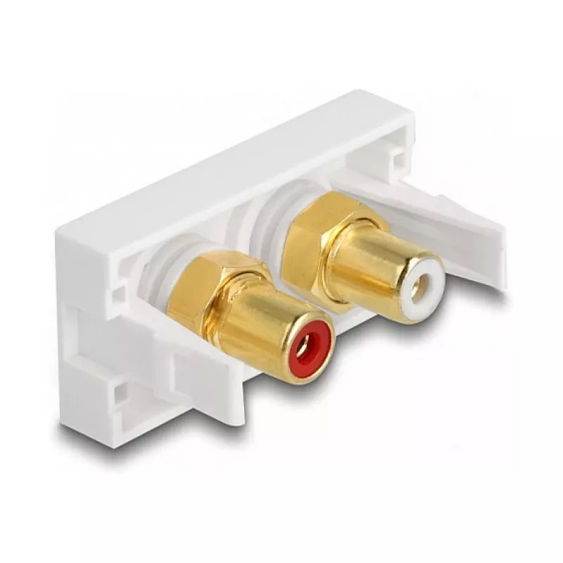 DeLOCK Easy 45 pistikupesa 2 x RCA Valge ABS
