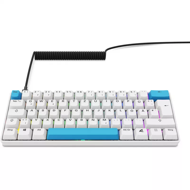 Sharkoon SGK50 S4 klaviatuur Kodu USB QWERTZ Saksa Valge 60% RGB LED