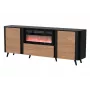 Cama Meble Volare kummut 200 x 39 x 75 cm, must/pähkel, puitlaastplaat, sisaldab kaminat
