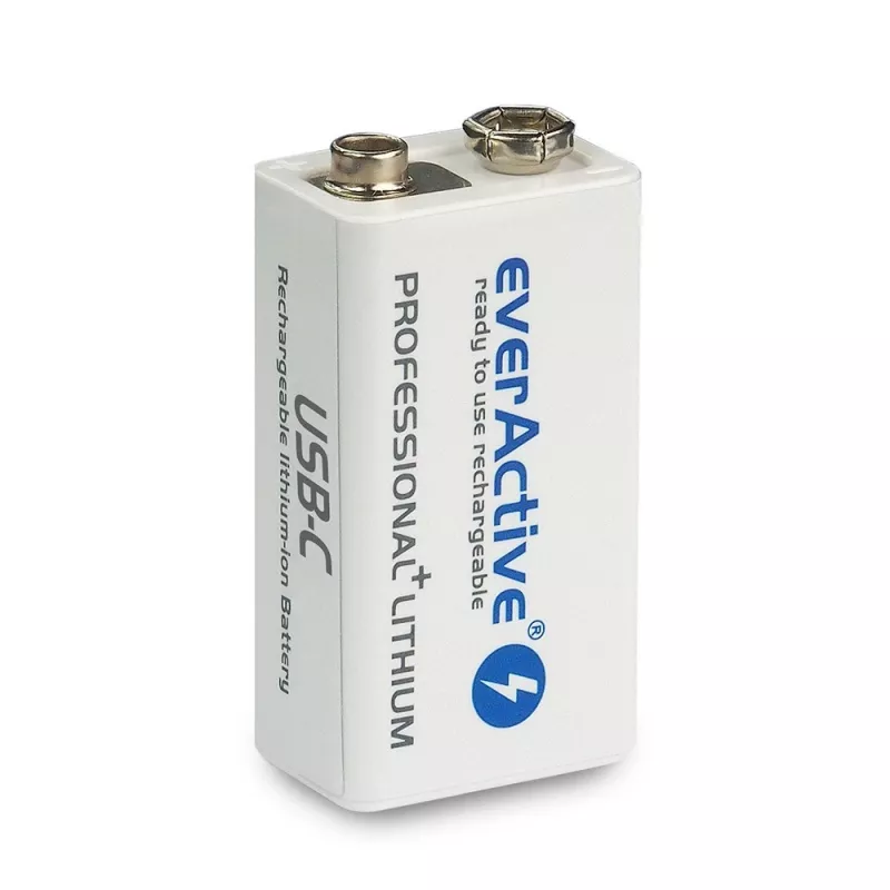 Rechargeable battery everActive 6F22/9V Li-ion 550 mAh with USB TYPE C