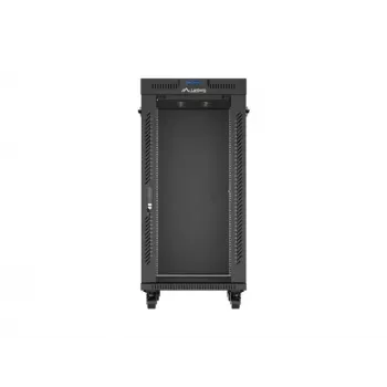 Võrgukapp LANBERG 19 tolli 24U 600x800 mm must, klaasukse ja LCD väljalõikega (lamepakendis) v2