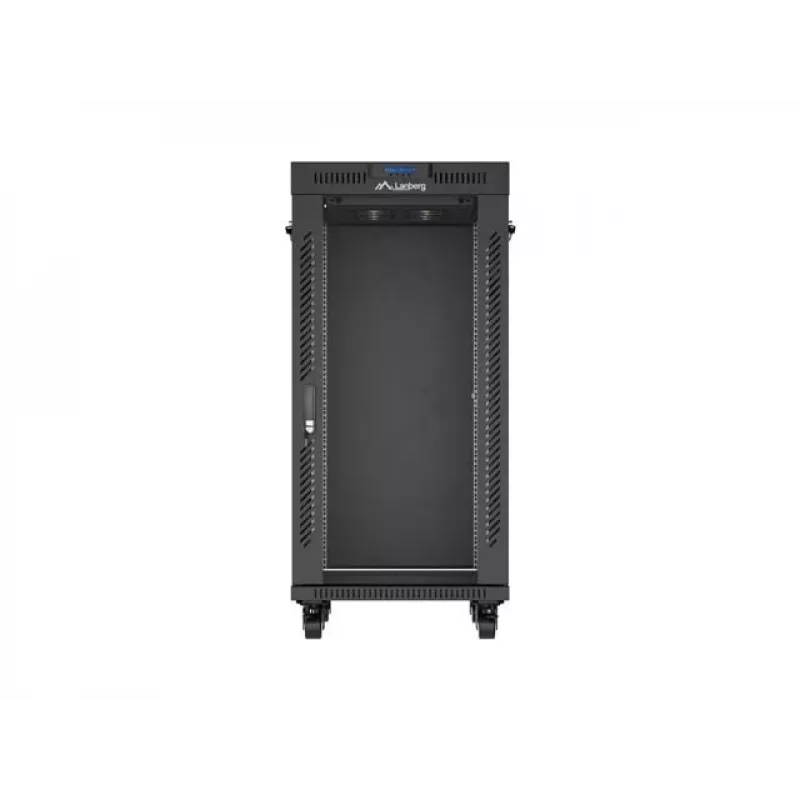 Võrgukapp LANBERG 19 tolli 24U 600x800 mm must, klaasukse ja LCD väljalõikega (lamepakendis) v2