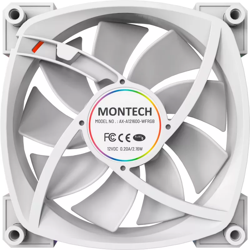 Montech AX120 120mm PWM ARGB korpuse ventilaatorid, 3 tk, valge