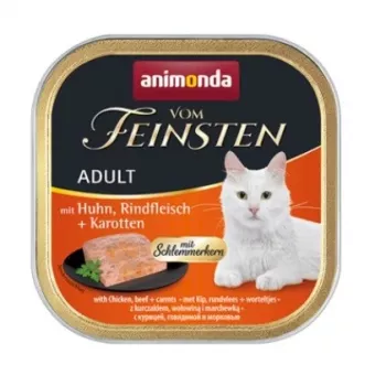 ANIMONDA Vom Feinsten Adult Chicken, beef and carrots - märg kassitoit - 100g