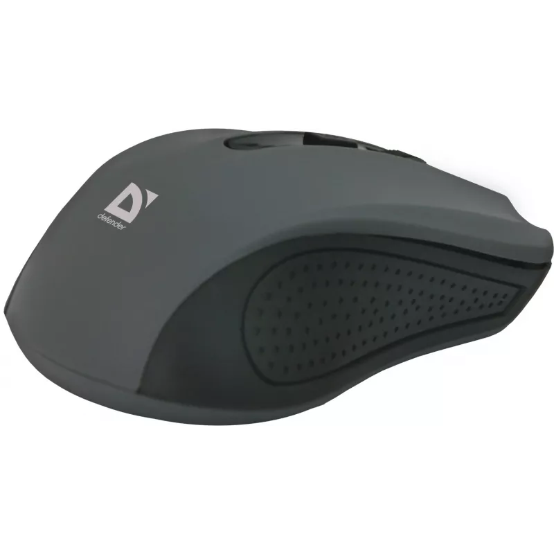 Juhtmeta optiline hiir DEFENDER MM-935 RF, mõlemakäeline, 1600 DPI, hall, USB-vastuvõtja, AAA patareid