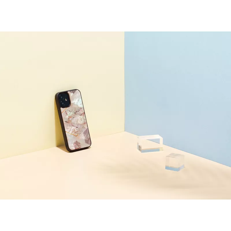 Kaitseümbris iKins Apple iPhone 12 mini jaoks — roosa marmormustriga, õhuke istuvus