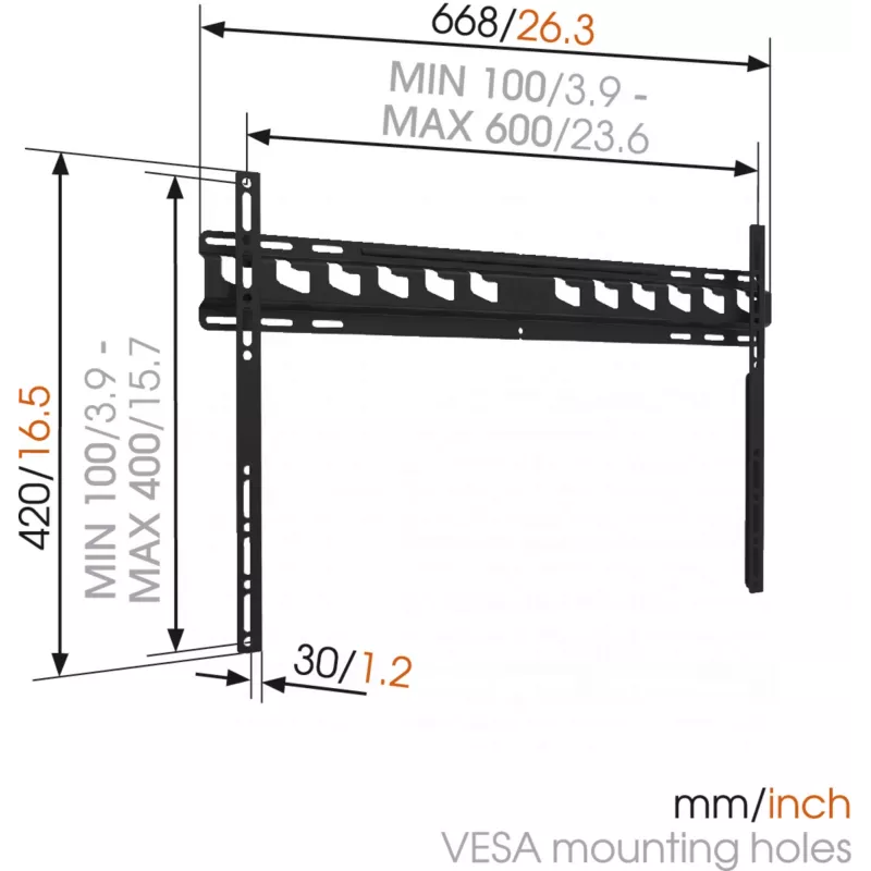 Vogels | Seinakinnitus | MA4000-A1 | Fikseeritud | 40-80 | Maksimaalne kandevõime 80 kg | Must