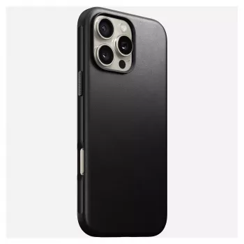 Mobiiltelefoni ümbris Nomad NM01693185 Apple iPhone 16 Pro Max jaoks, nahk/TPU/PC, must, sobib kuni 17,5 cm (6,9 tolli) ekraanile