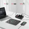 Pistikupesadega pikendusjuhe MACLEAN MCE392 B — 4 pistikupesa, 3×USB, 110–240V, 2,1A, 2500W, 1,5 m kaabel, must