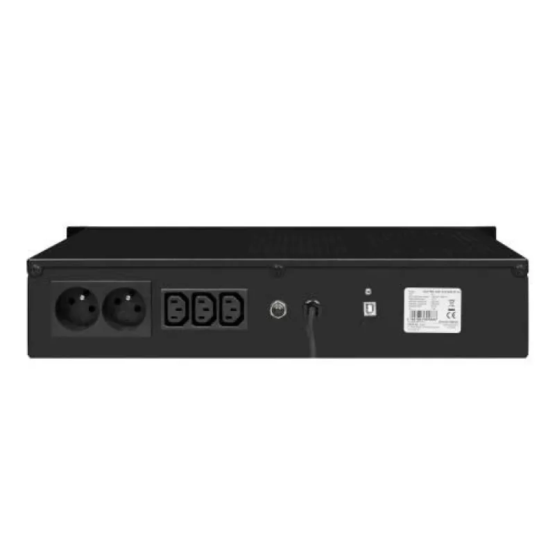 Rackmount Line-Interactive UPS EVER ECO Pro 1200 AVR CDS, 1,2 kVA (650 W väljund), 2U, 3× C13, USB-B, AVR, VRLA 12 V 5 Ah ×2