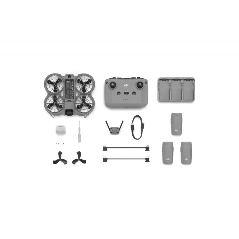 Kvadrokopterdroon DJI Neo 2 Fly More Combo — 4 rootorit, 12 MP kaamera, 2688×1512 video, 1606 mAh aku, 49 GB sisemälu, must/hall