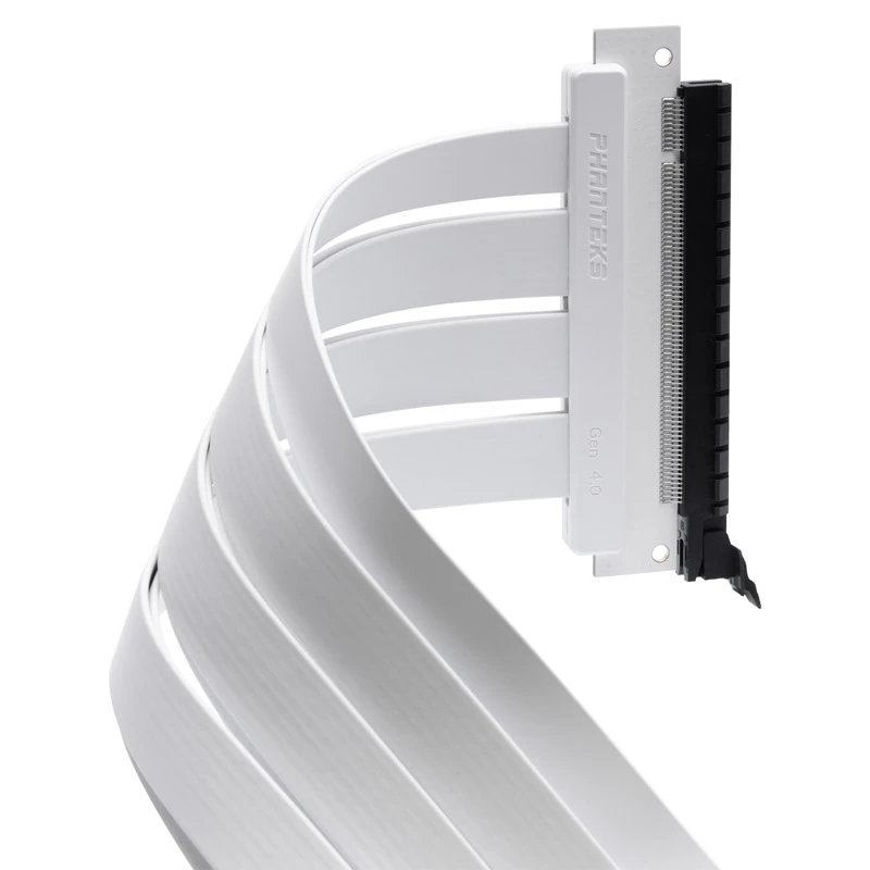 PHANTEKS PCI-E 4.0 x16 riser ribbon kaabel, 180 kraadi, 30 cm - valge