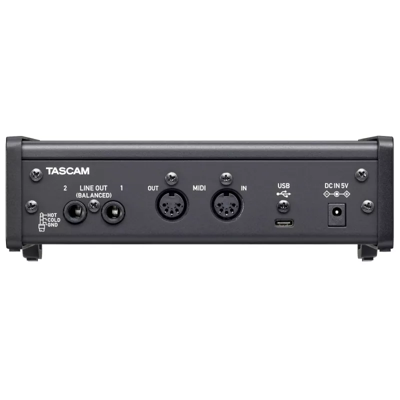 Heliliides Tascam US-2X2HR, 2 x XLR/kombosisendit, 192 kHz, USB 2.0, MIDI sisse/välja, lauaarvuti, must