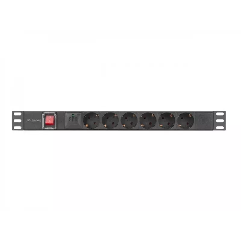 Lanberg PDU-05F-0200-BK toitejaotusseade (PDU) 5 vahelduvvoolu pistikupesa 1U Must