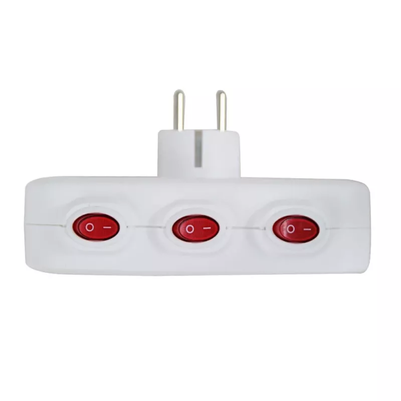 Jagaja ESPERANZA ELK307W — lülitatav 3-pesaline siseadapter, tüüp E pistik, 220–240 V, 16 A, 3680 W, valge