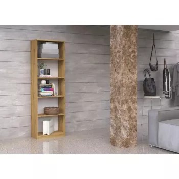 Kontori raamatukapp top e shop R40 ARTISAN, tamm, 5 riiulit, 400×300×1820 mm, puitlaastplaadist karkass