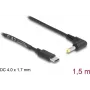 DeLOCK USB USB-C toitekaabel alalisvoolu 4,0 x 1,7 mm isane nurga all 1,5 m