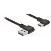 USB-kaabel DeLOCK EASY-USB 2.0 Type-A-pistik USB-C isasele nurgeline 0,2 m must