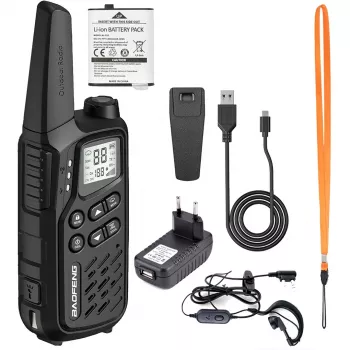 Walkie-Talkie Baofeng BF-T25E Must, 2 tükki